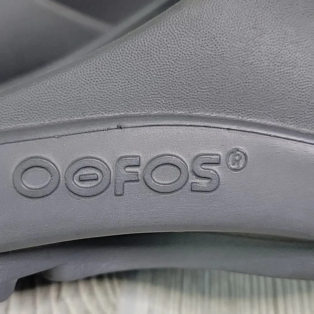 OOFOS OOah Grey Comfort Sport Slide Sandals Mens Size 10 Womens Size 12